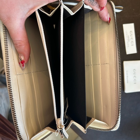 Gucci White Trompe L'oeil Quilted Leather Marmont Wallet - Picture 2 of 3